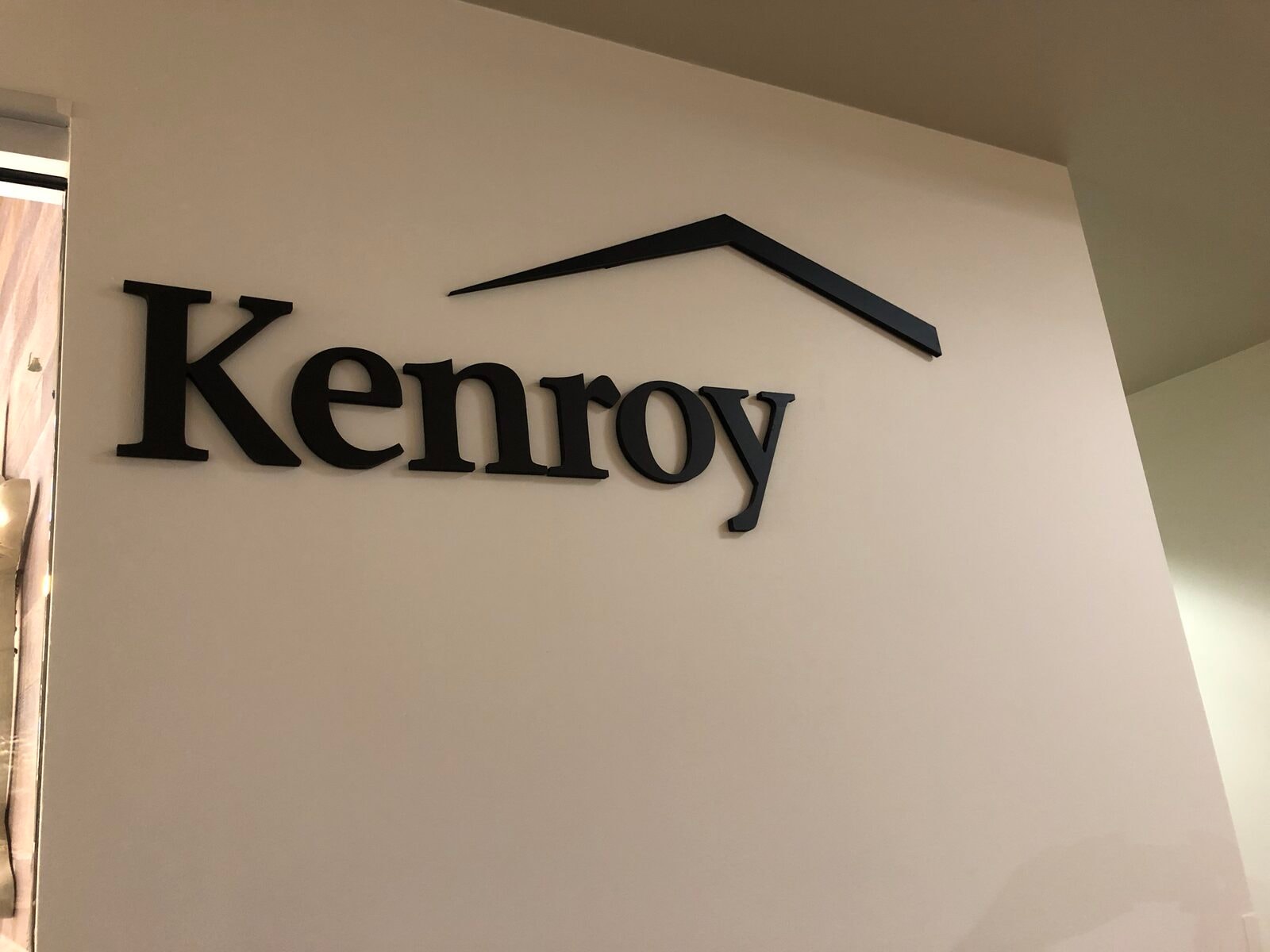 Dimensional wall signage installation