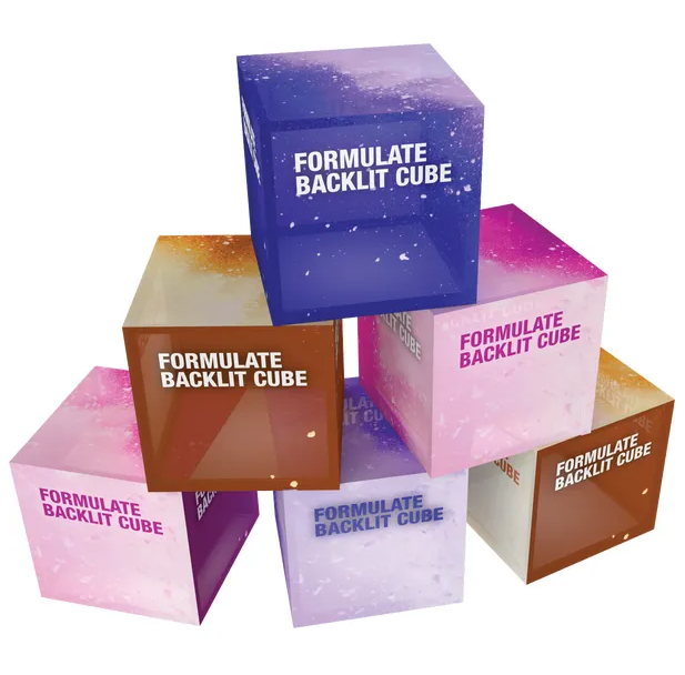 Freestanding illuminated display cube