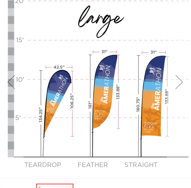 Tall curved marquee feather flag outdoor banner
